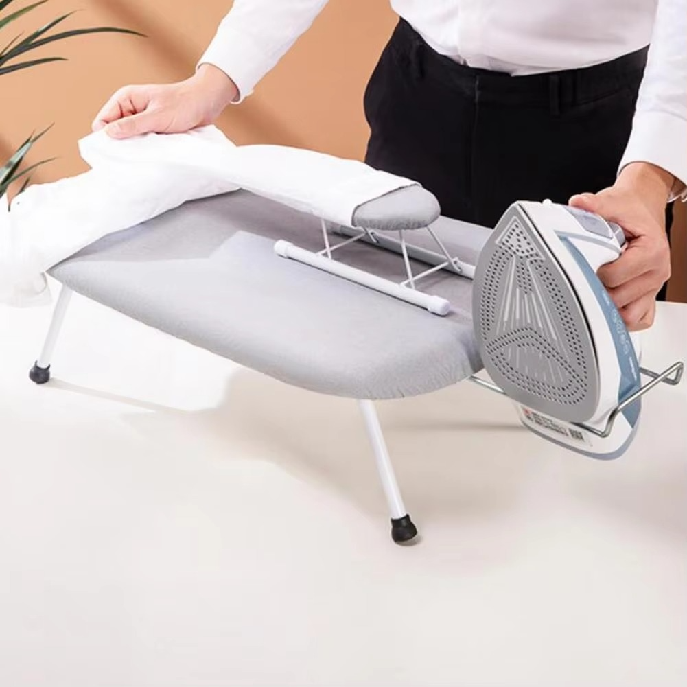 Foldable Mini Ironing Board with Washable Cover & Iron Rest
