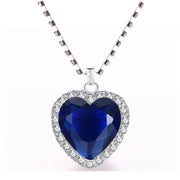 Heart of the Ocean-Style Blue Crystal Necklace with Velvet Bag