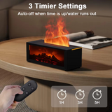 Flame Fireplace Aroma Diffuser, Essential Oils Humidifier With LED Light & Remote Control