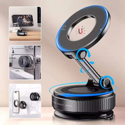 Foldable Vacuum-Suction Magnetic Phone Mount – Black or White