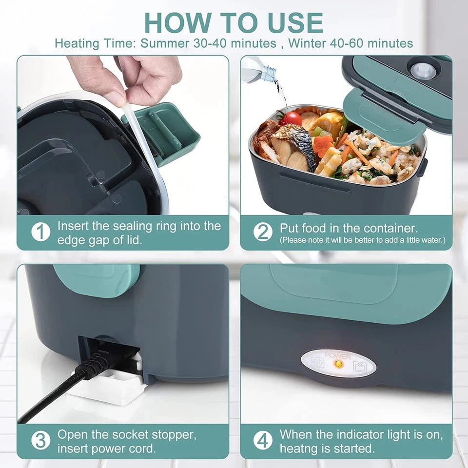 Electric Lunch Box Food Heated 12V 220V Portable Food Warmer Heater for Car/Home