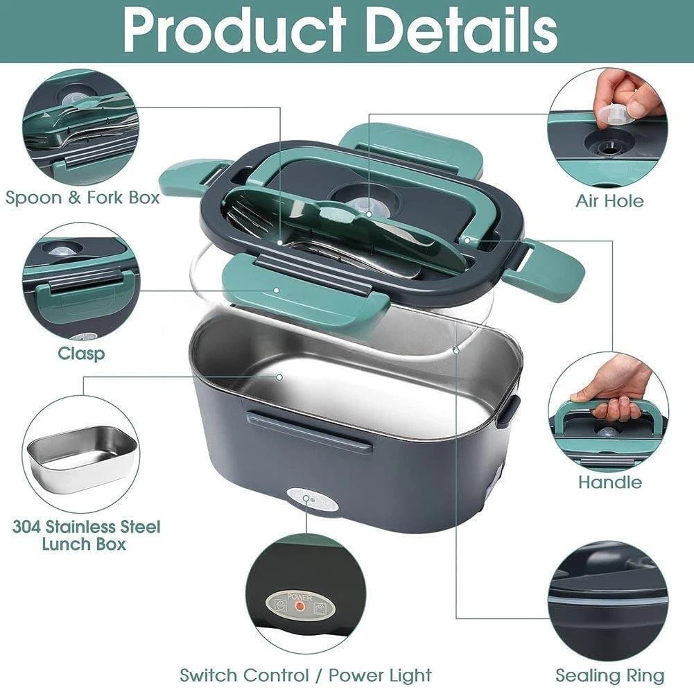 Electric Lunch Box Food Heated 12V 220V Portable Food Warmer Heater for Car/Home