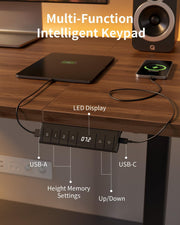 Electric Height Adjustable Standing Desk with USB-A & USB-C Charging