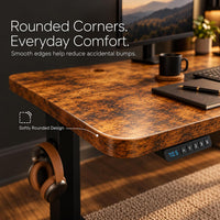 Rustic Brown electric standing desk 170 x 60 cm - image 8