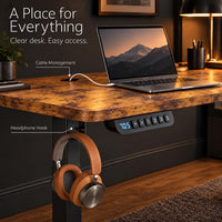 Rustic Brown electric standing desk 170 x 60 cm - image 9