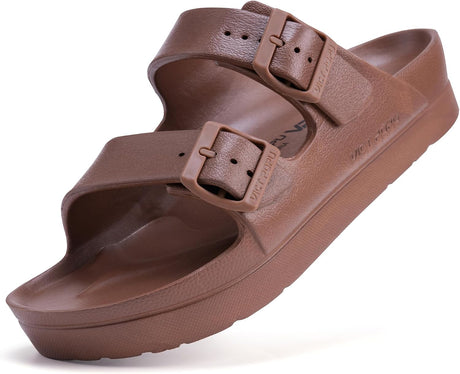 Women’s EVA Platform Slides with Adjustable Double Buckles