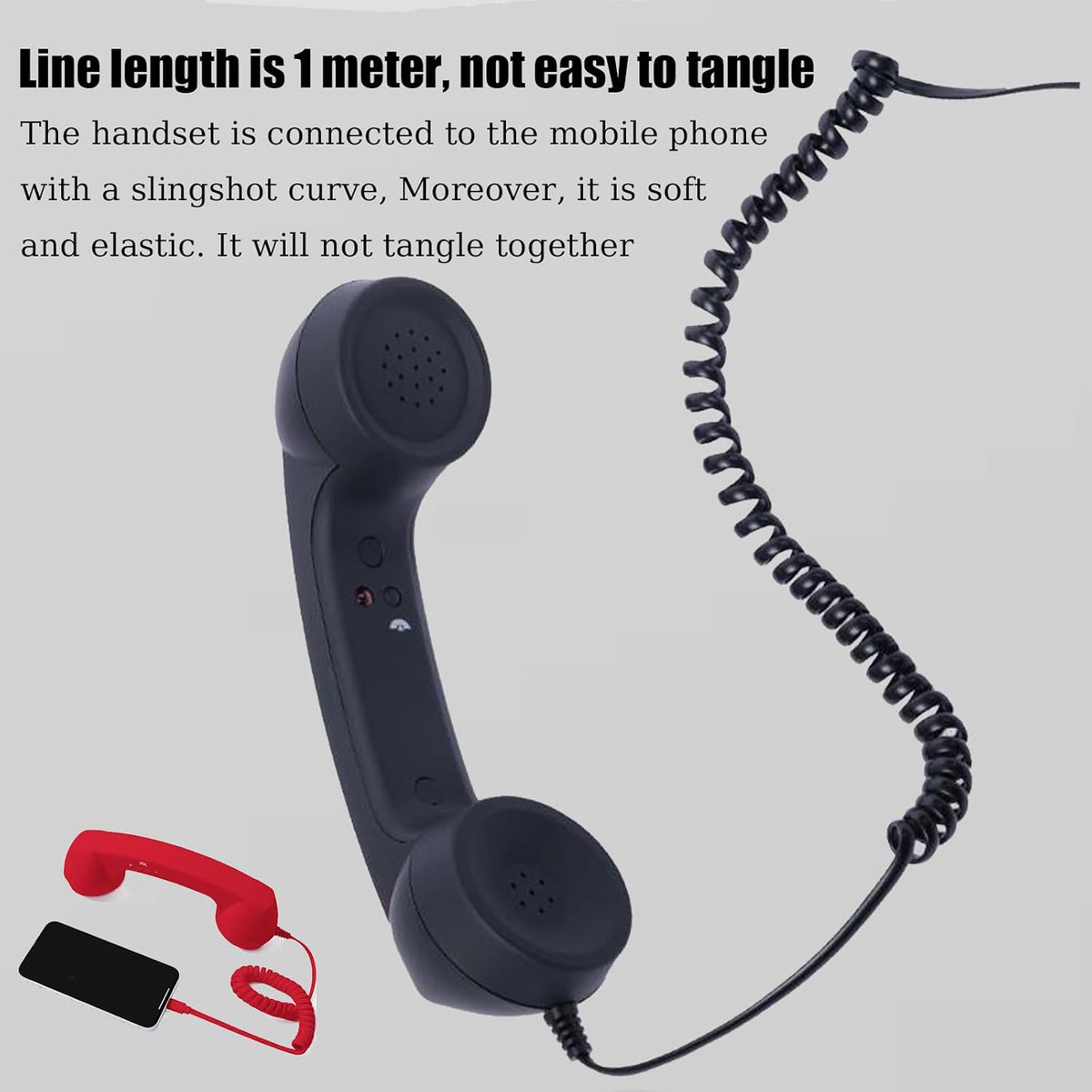 Retro USB-C Wired Phone Handset with Microphone & Volume Control
