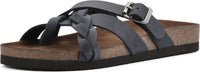 Women’s Braided-Detail Flat Sandals with Adjustable Buckle
