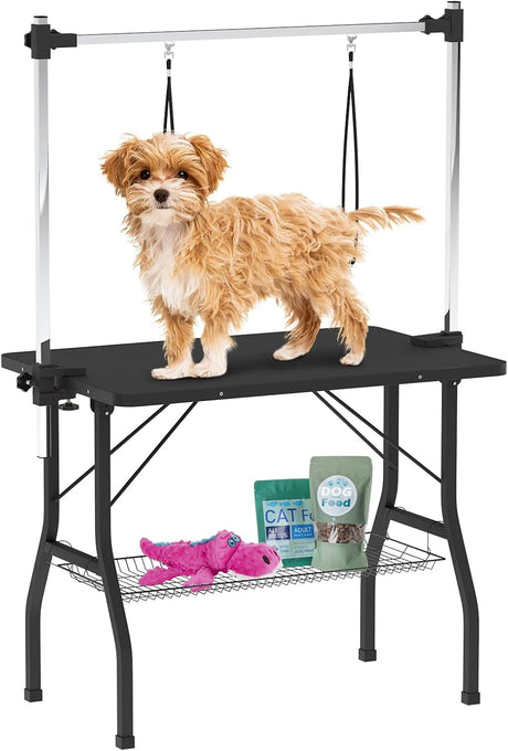 91cm foldable dog grooming table in black