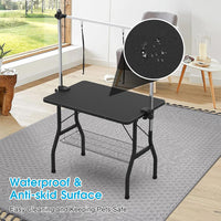 Dog grooming table adjustable double arm