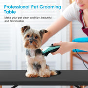 91cm Foldable Dog Grooming Table with Adjustable Double Arm & Basket