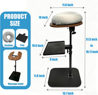 Freestanding adjustable massage face cradle with grey cushion and armrest tray - image 2