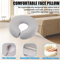 Freestanding adjustable massage face cradle with grey cushion and armrest tray - image 4