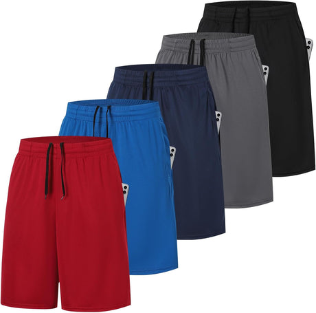 Men’s Quick-Dry Gym Shorts with Pockets – 3 or 5 Pack