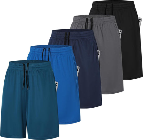 Men’s Quick-Dry Gym Shorts with Pockets – 3 or 5 Pack