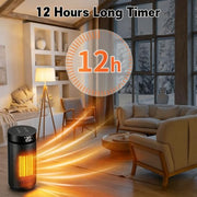 1500W Portable Ceramic Electric Heater – Remote, 70° Oscillation & 12H Timer