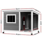 Raised Fir-Wood Dog Kennel with Asphalt Roof