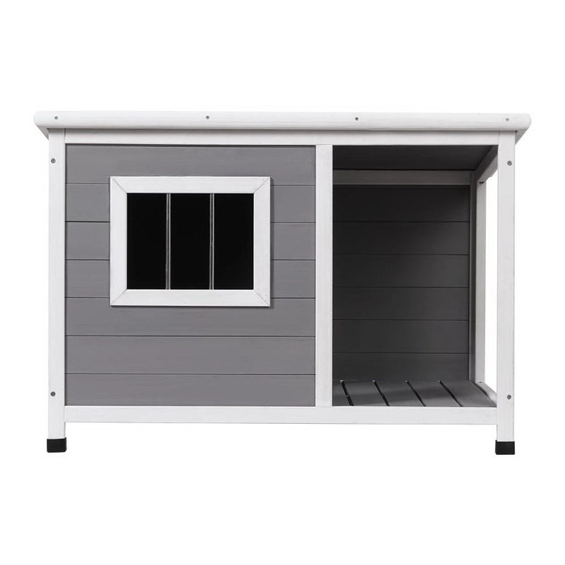 Raised Fir-Wood Dog Kennel with Asphalt Roof