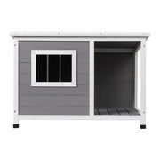 Raised Fir-Wood Dog Kennel with Asphalt Roof