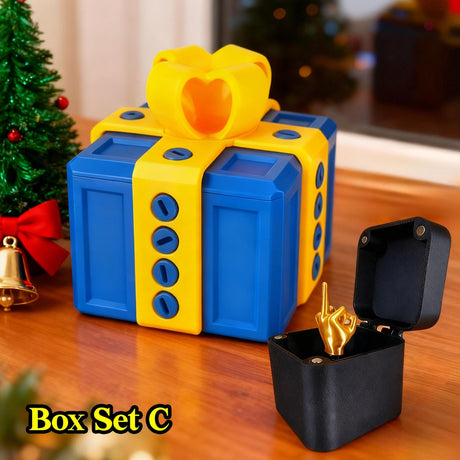 The Annoying Present with Middle Finger in A Box Gift Box with Screws Prank Surprise Pop-Up Novelty Funny Gifts for Adult Toys
