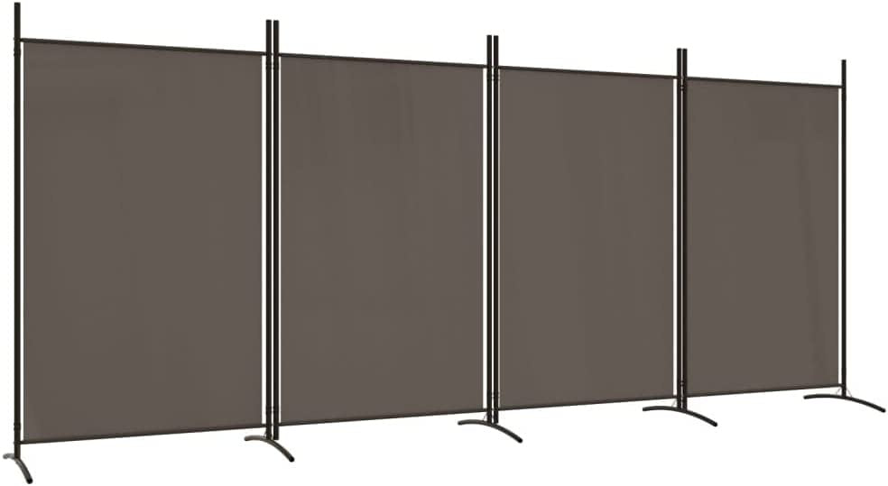 4-Panel Anthracite Fabric Folding Room Divider
