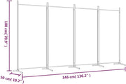 4-Panel Anthracite Fabric Folding Room Divider