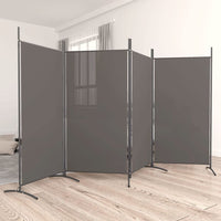 4-Panel Anthracite Fabric Folding Room Divider