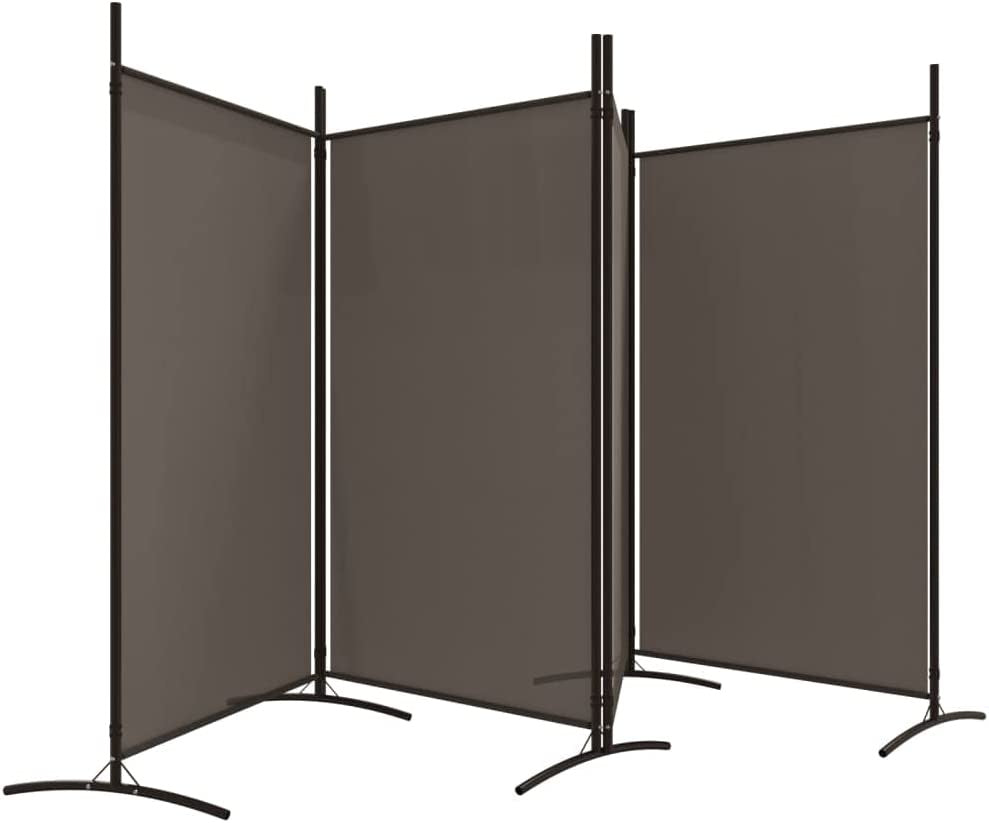 4-Panel Anthracite Fabric Folding Room Divider
