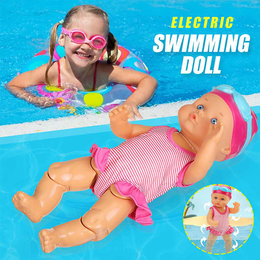 Battery-Powered Swimming Doll Bath Toy