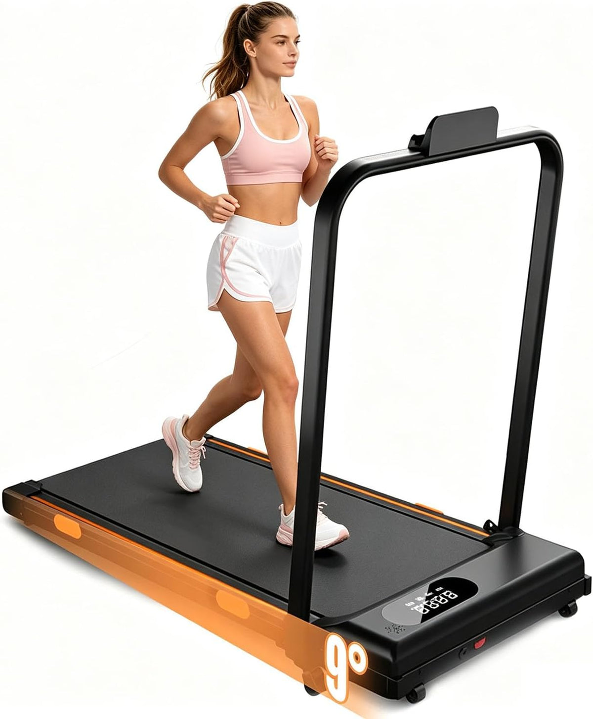 Compact 2.5 HP Incline Walking Pad Treadmill with Handle