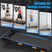 Compact 2.5 HP Incline Walking Pad Treadmill with Handle