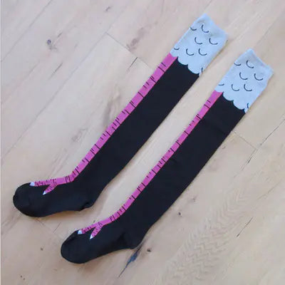 Novelty Chicken-Leg Knee-High Socks – 6 Designs
