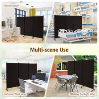 262 × 180 cm 3-Panel Rolling Room Divider – 4 Colours