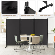 262 × 180 cm 3-Panel Rolling Room Divider – 4 Colours