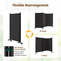 262 × 180 cm 3-Panel Rolling Room Divider – 4 Colours