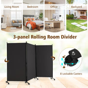 262 × 180 cm 3-Panel Rolling Room Divider – 4 Colours