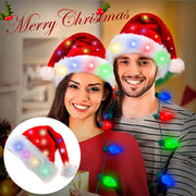 Plush LED Santa Hat for Adults & Children