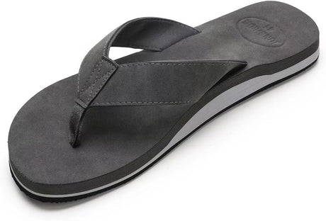 Men’s Leather Flip-Flops with Contoured Arch Support