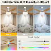 52-Inch Smart RGB Ceiling Fan with 6 Speeds & Reversible DC Motor