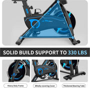 Magnetic Indoor Exercise Bike with LCD Monitor – Black