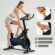 Magnetic Indoor Exercise Bike with LCD Monitor – Black