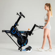 Magnetic Indoor Exercise Bike with LCD Monitor – Black