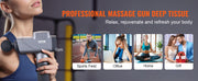 Massage Gun Deep Tissue Percussion Muscle Massager for Athletes w/ 8 Speed Levels 6 Massage Heads 16V 2500mAh Batteries