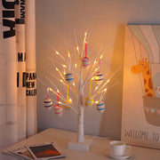Warm-White LED Easter Tree – 8 Hanging Egg Decorations