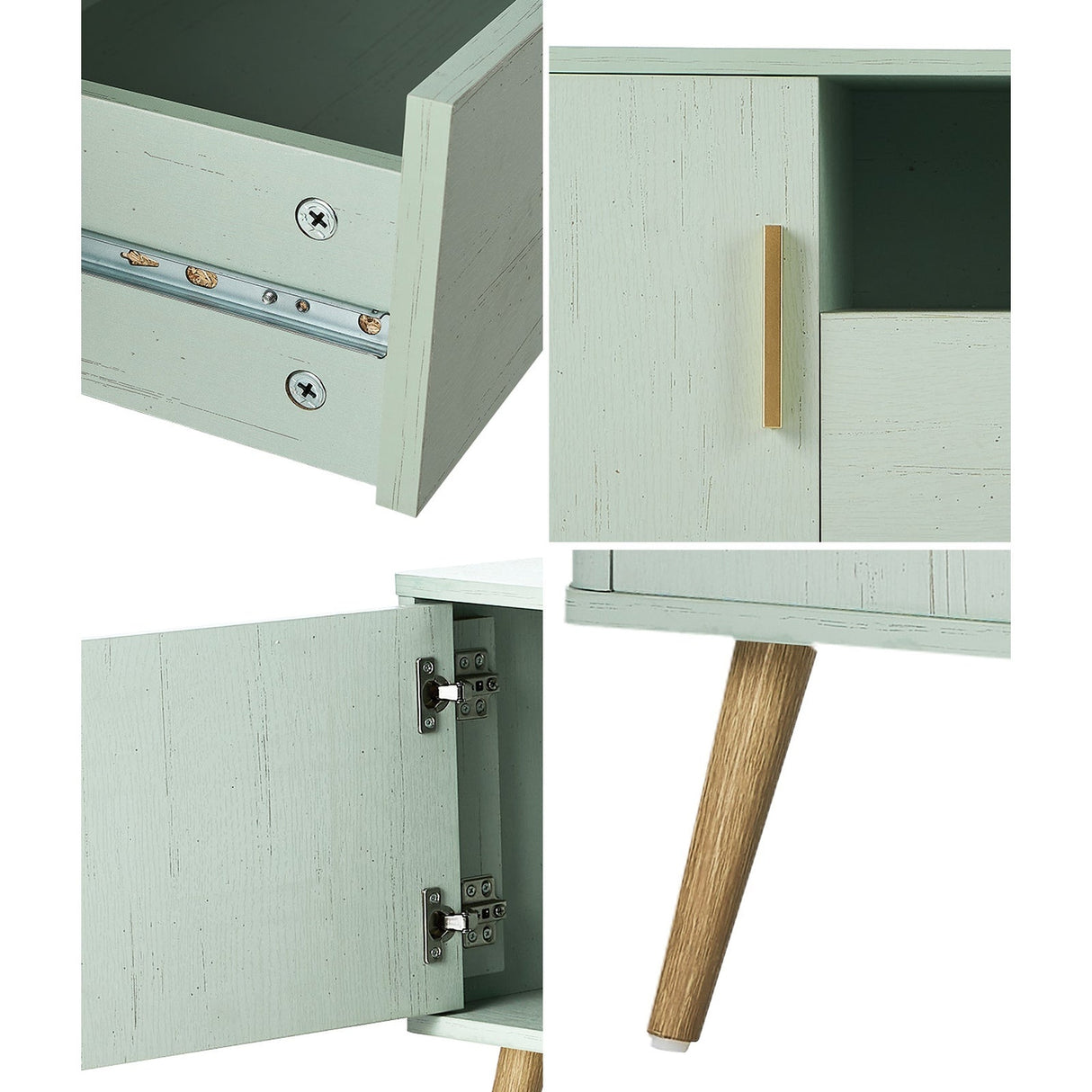 Oikiture 160cm green TV cabinet – view 3