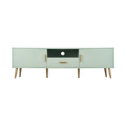 TV Cabinet Entertainment Unit 160cm with Storage Drawer, Shelf & 2 Doors – Green