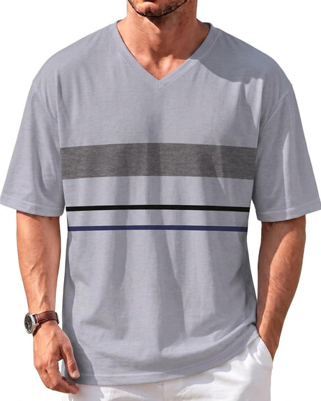 Men’s Oversized V-Neck T-Shirts – Graphic & Plain Designs