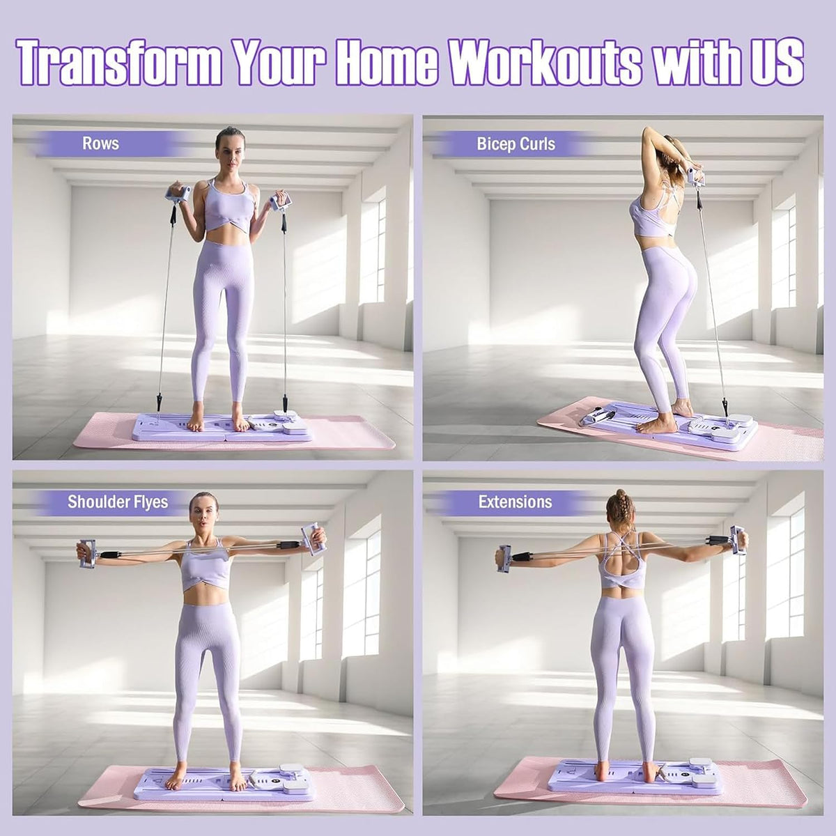 5-in-1 Foldable Pilates Reformer Board with Timer & Auto-Rebound