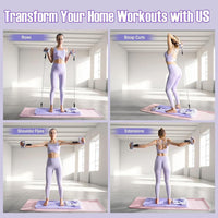 Pilates Reformer Board Pilates Machine Equipment Set Foldable 5-in-1 Multifunctional Board with Timer & Auto-Rebound Foldable Home Gym Equipment for Core Abdominal and Full Body Training - image 4