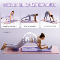 Pilates Reformer Board Pilates Machine Equipment Set Foldable 5-in-1 Multifunctional Board with Timer & Auto-Rebound Foldable Home Gym Equipment for Core Abdominal and Full Body Training - image 5